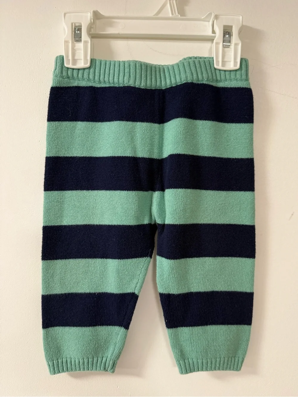 Mint Green Sweater Set with White Anchor and Navy Stripes